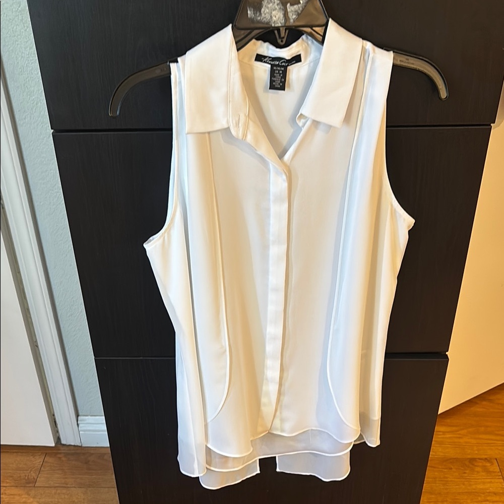 Kenneth Cole White Sleeveless Blouse
